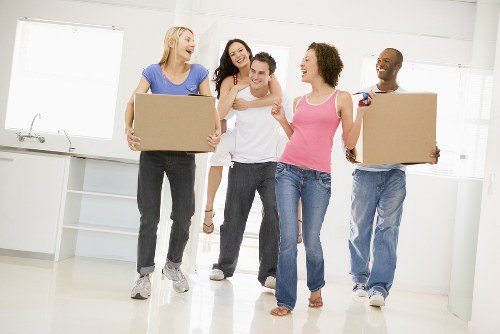Flat removals team planning a move in Balham apartment building