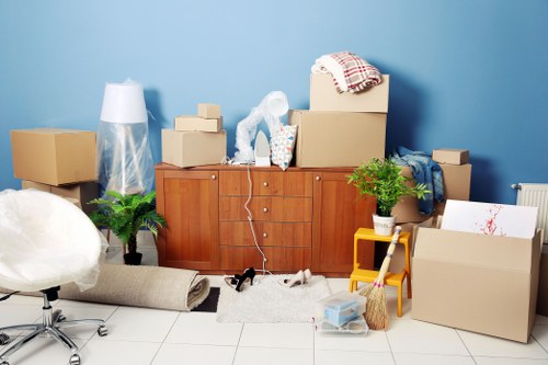 Furniture being carried from a student flat in Balham
