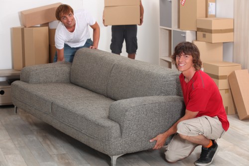 Moving van and boxes prepared for removals in Balham