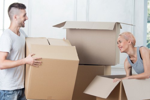 Packed furniture ready for transport during a Balham removals job